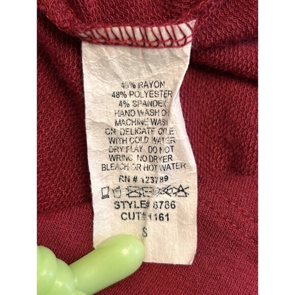 Alya Women’s Small Maroon Red Soft Knit Fit & Flare Dress Long Sleeve Round Neck - Picture 8 of 8